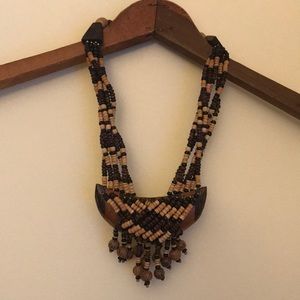 Wood beaded necklace